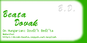 beata dovak business card